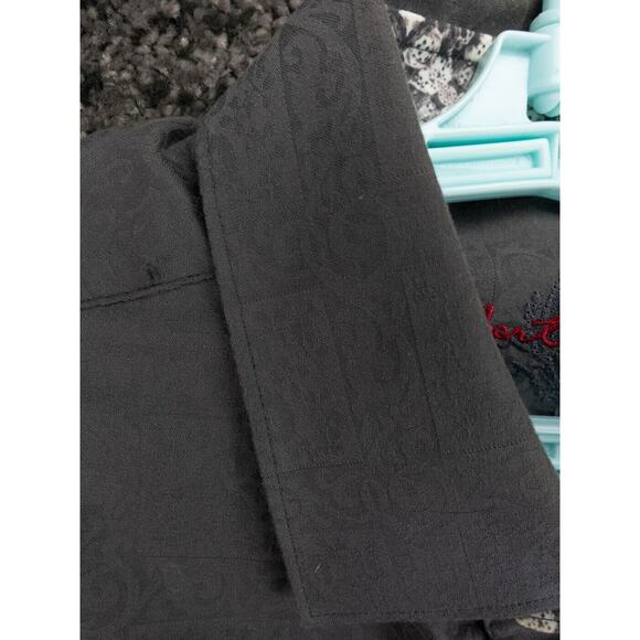 Robert Graham Shirt Mens Large Gray Jacquard Flourish Geomteric Print Designer - Picture 8 of 16